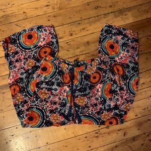 Patterned Flowy Pants w/ tie- NWT